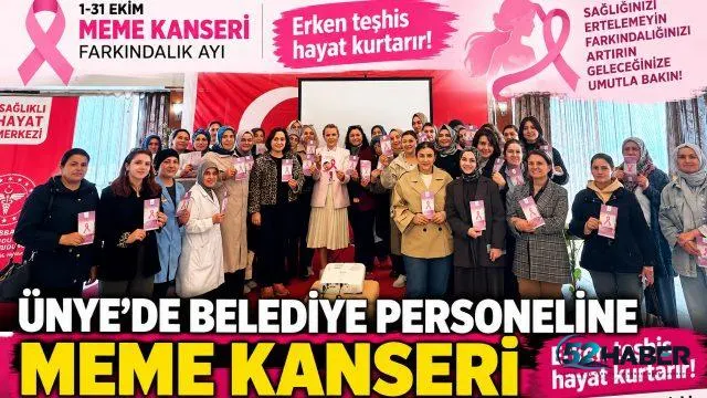 ÜNYE’DE BELEDİYE PERSONELİNE MEME KANSERİ FARKINDALIK SEMİNERİ