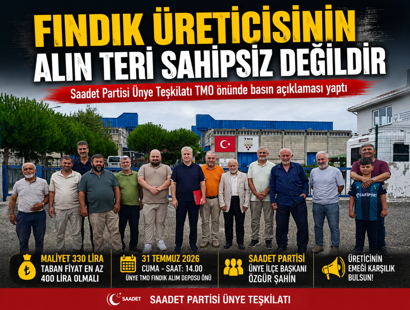 Fındığın Taban Fiyatı En Az 400 Lira Olmalıdır