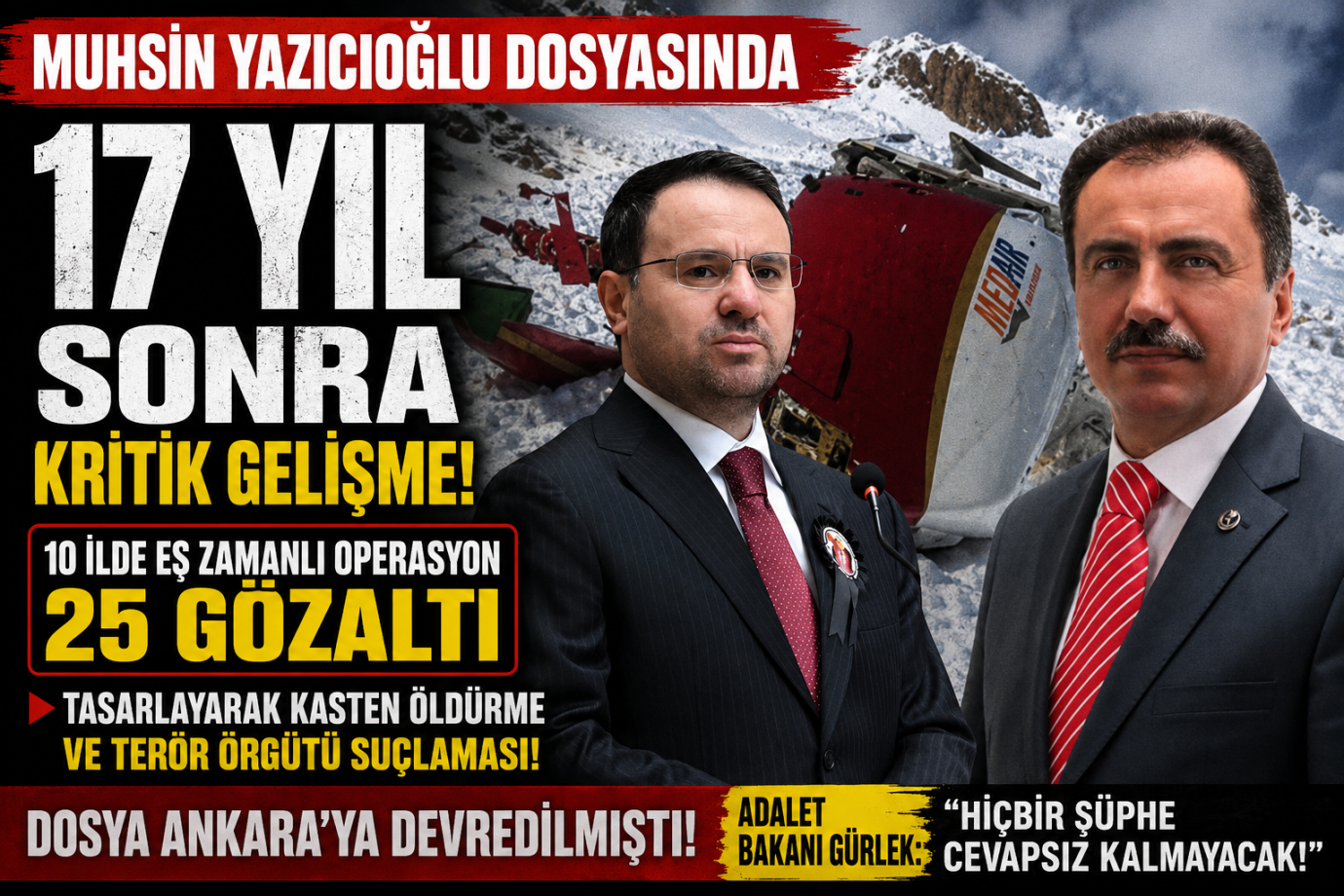 17 YIL SONRA MUHSİN YAZICIOĞLU DOSYASINDA TARİHİ GELİŞME