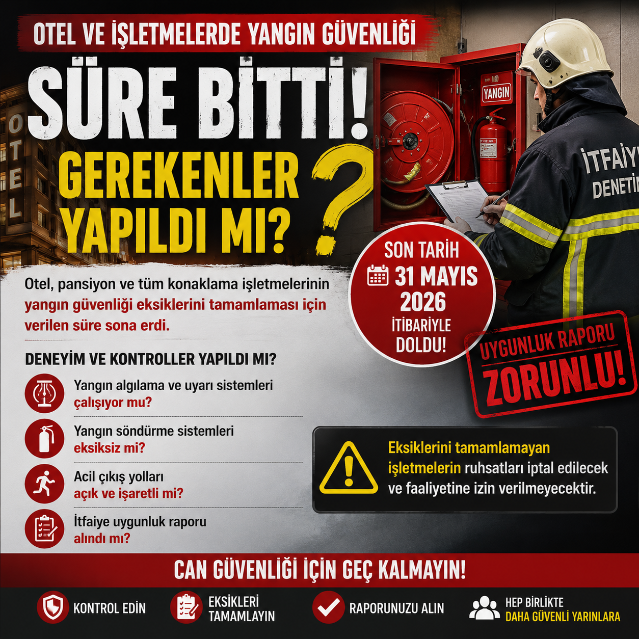 YANGIN GÜVENLİĞİ İÇİN SÜRE DOLDU... PEKİ SONUÇLAR NEREDE?