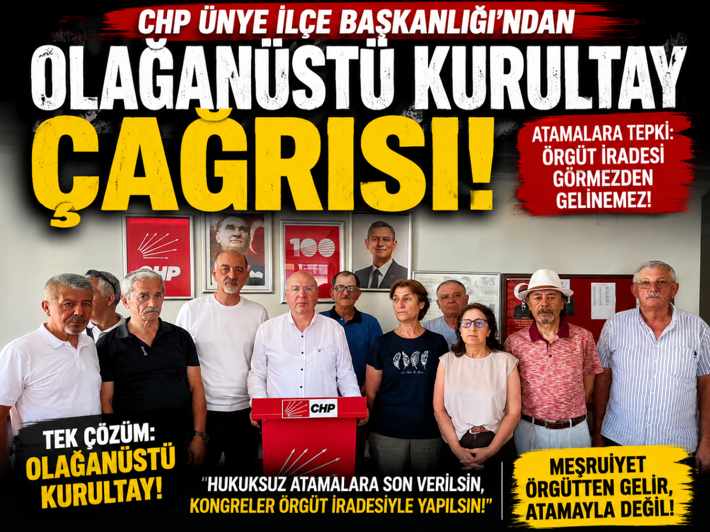CUMHURİYET HALK PARTİSİ ÜNYE İLÇE BAŞKANLIĞI BASIN AÇIKLAMASI