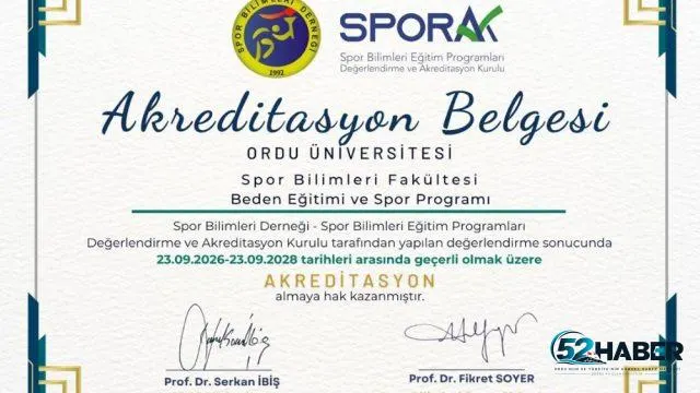 ODÜ Beden Eğitimi ve Spor Bölümü, SPORAK tarafından akredite edildi